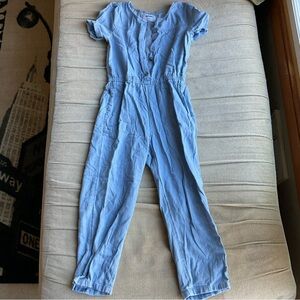 Size large 10-12 short sleeve denim-cloth jumper.